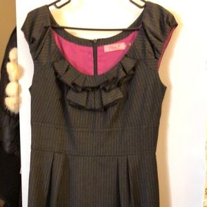 Gray pinstripe satin lined dress